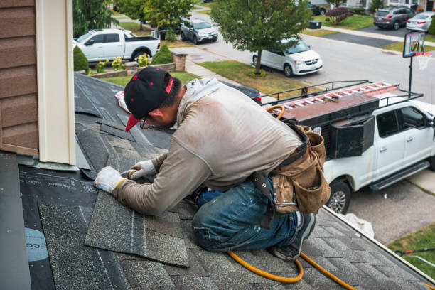 Professional Roofing technician working in New Weston, OH